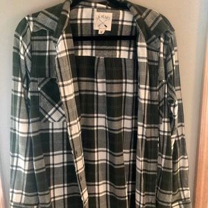 LA Hearts green and white Flannel